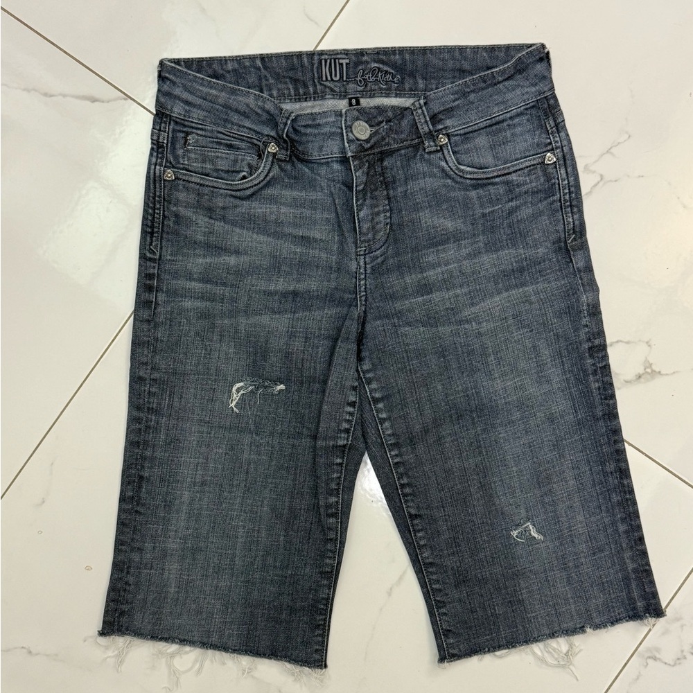 Kut from the Kloth Women's Dark Gray Denim Shorts Size 8